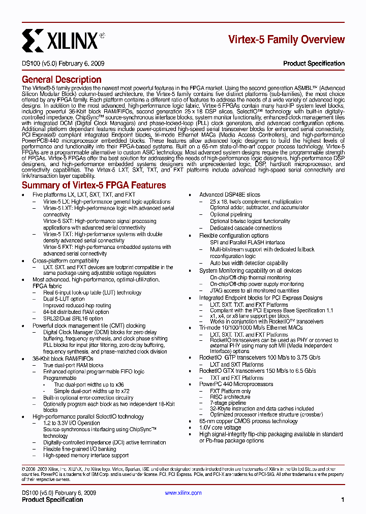 XC5VLX50T_4508709.PDF Datasheet