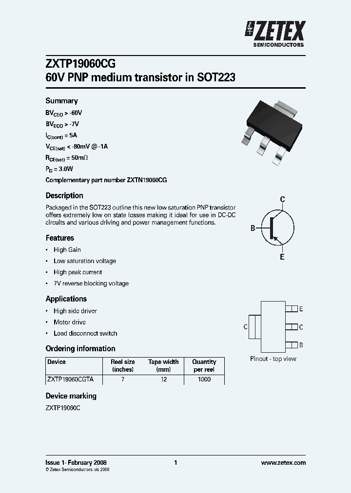 ZXTP19060C_4389302.PDF Datasheet