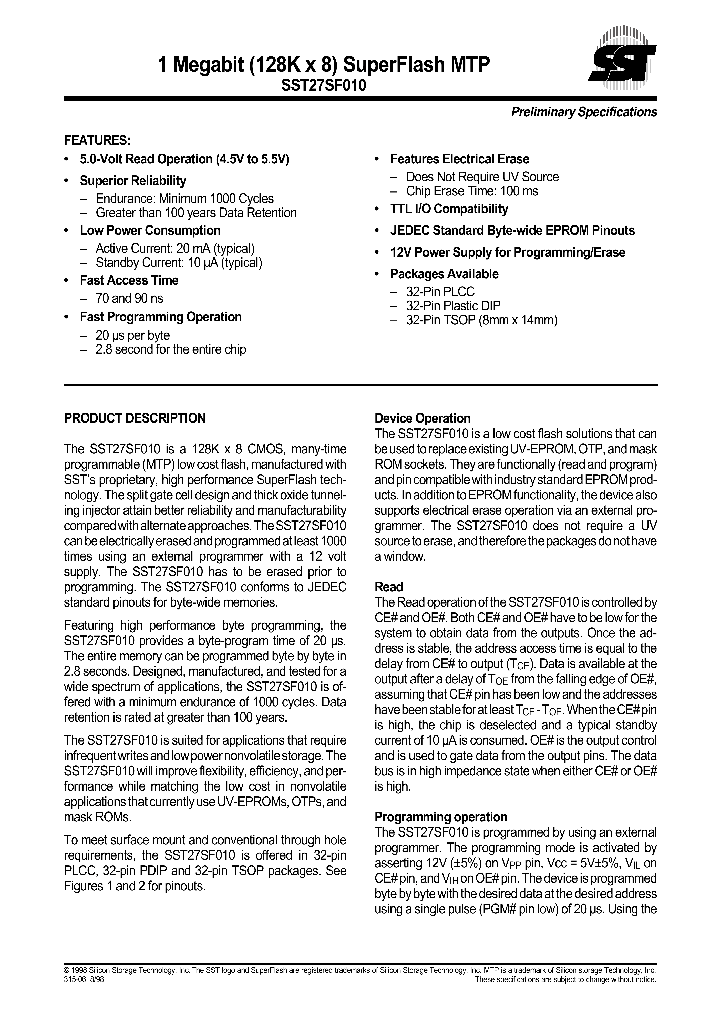 27SF010_965427.PDF Datasheet