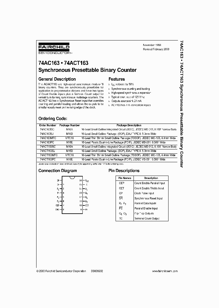 74AC163_970632.PDF Datasheet