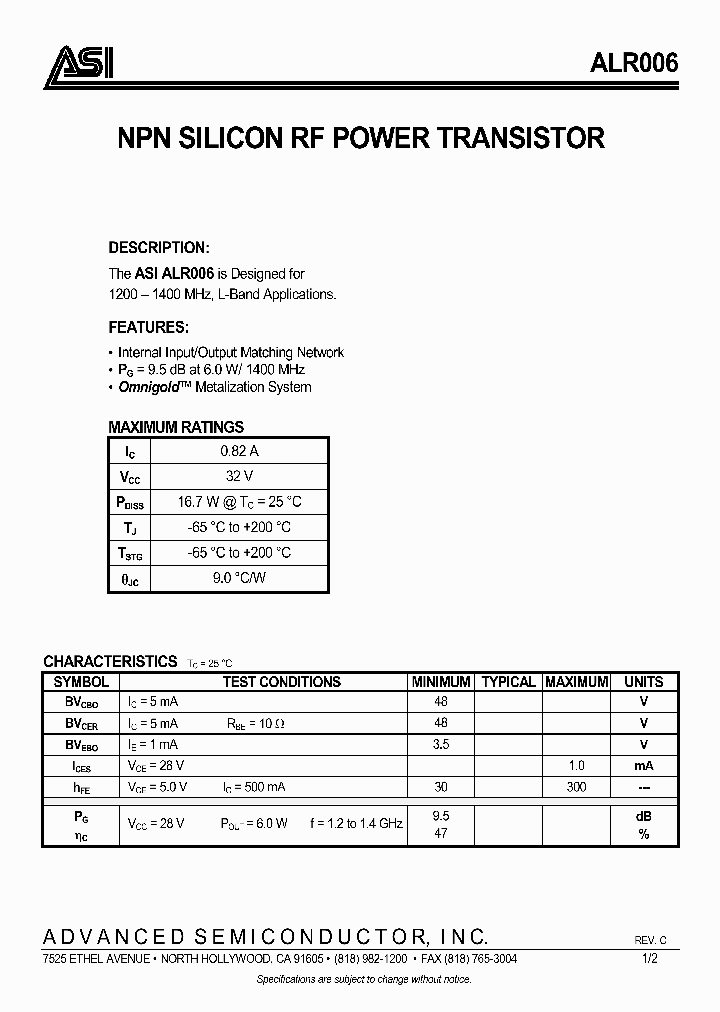ALR006_974196.PDF Datasheet