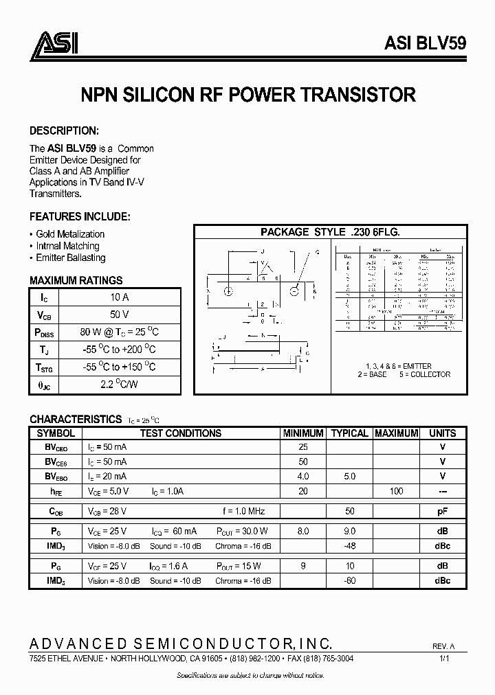 BLV59_976331.PDF Datasheet