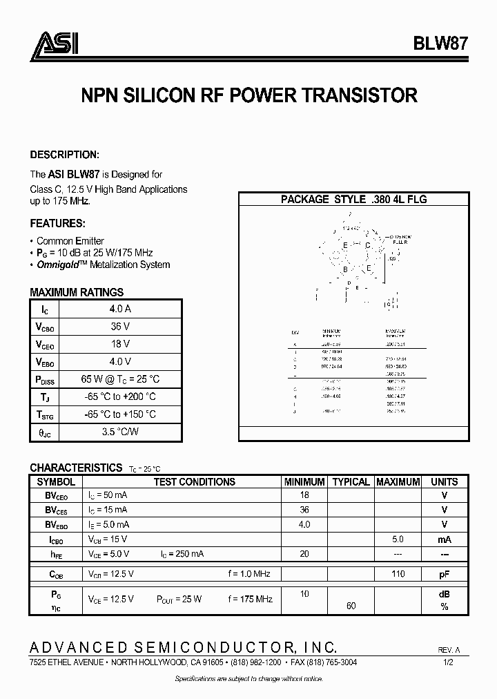 BLW87_976348.PDF Datasheet