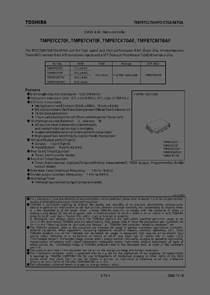 E00121587CC70SUMMARY_979438.PDF Datasheet