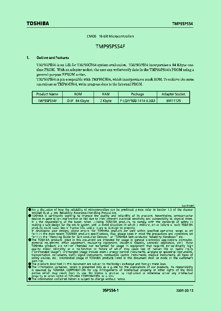E01031295PS54SUMMARY_979451.PDF Datasheet