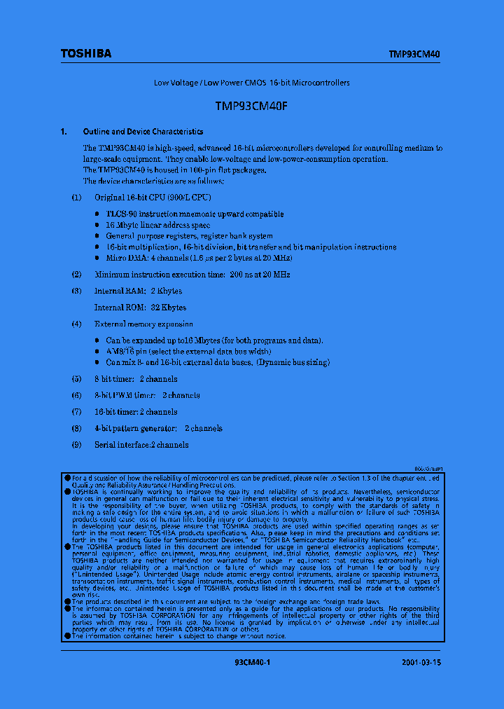 E01031593CM40SUMMARY_979453.PDF Datasheet