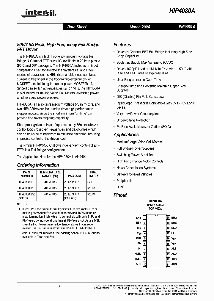 HIP4080AIP_986185.PDF Datasheet