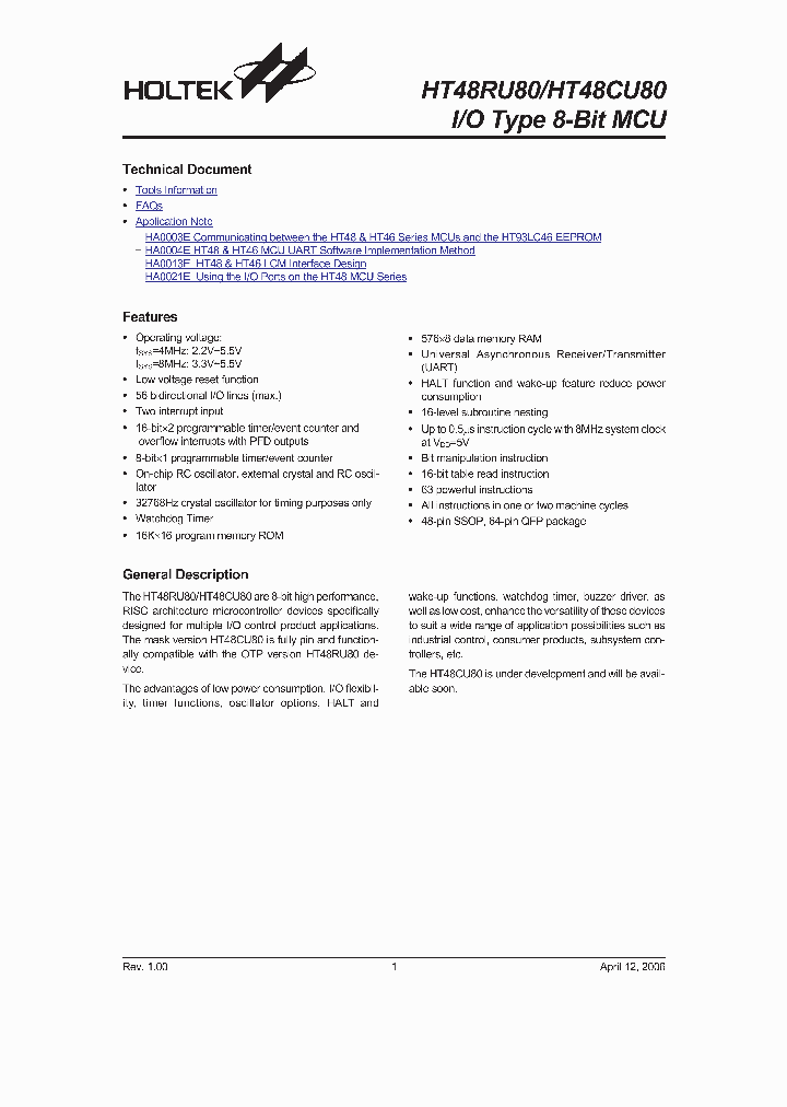 HT48RU80HT48CU80_986415.PDF Datasheet