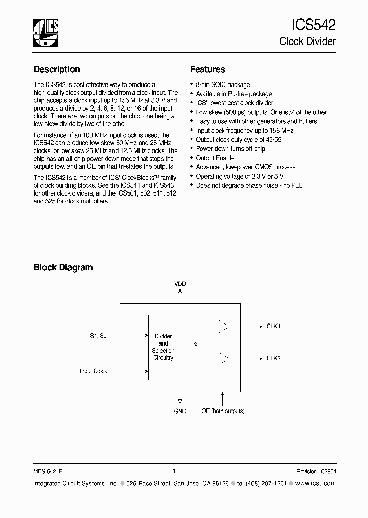 ICS542_986718.PDF Datasheet