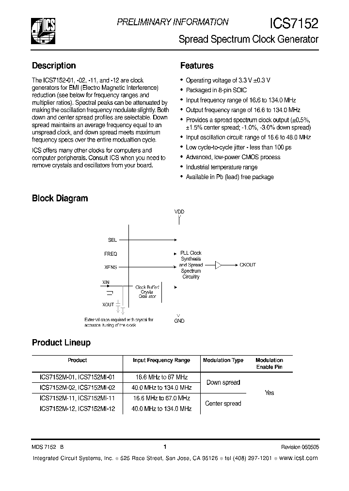 ICS7152_986762.PDF Datasheet