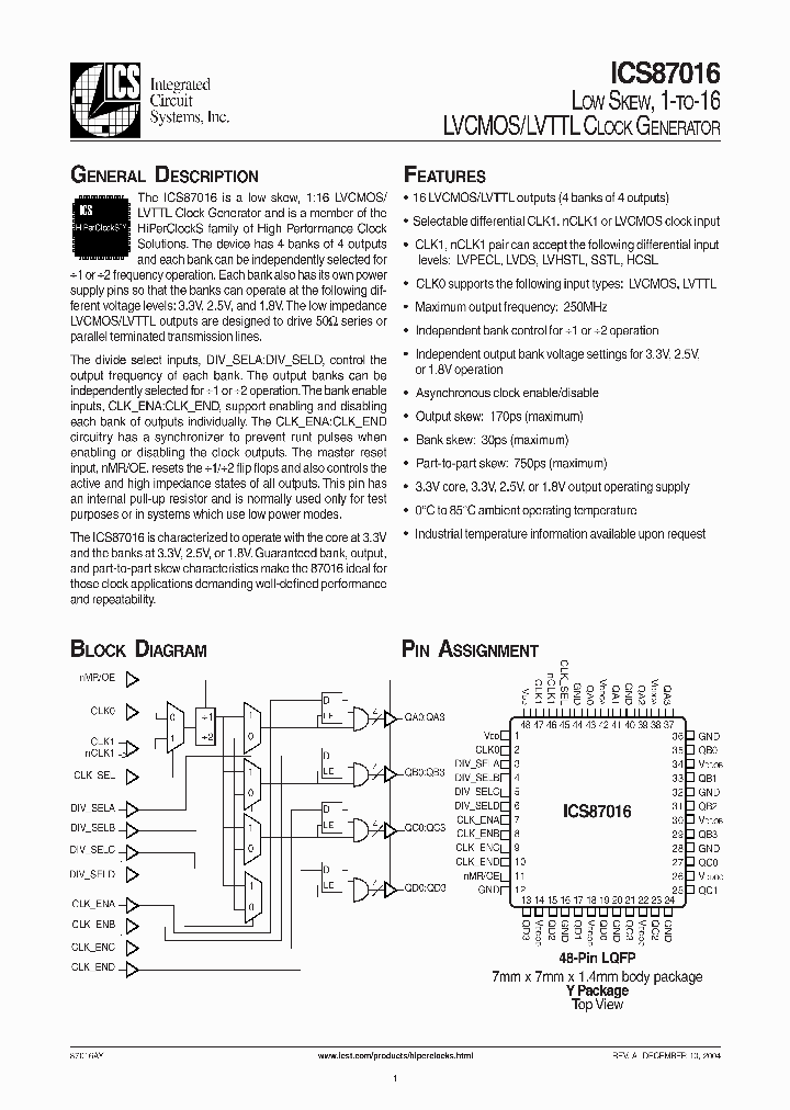 ICS87016_986898.PDF Datasheet