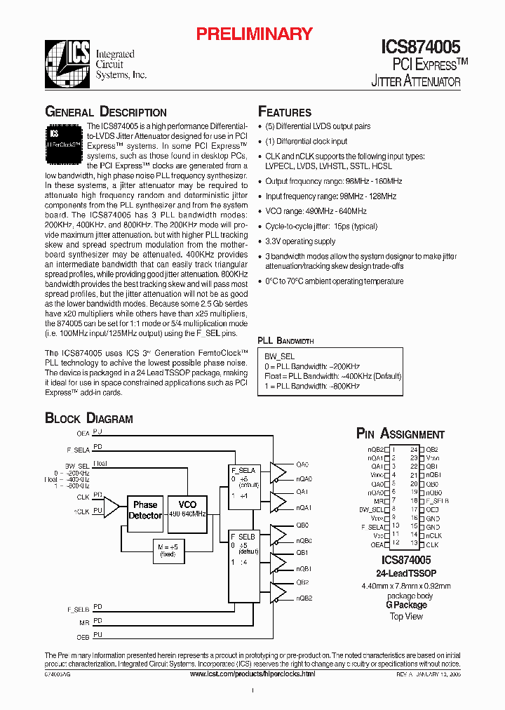 ICS874005_986923.PDF Datasheet