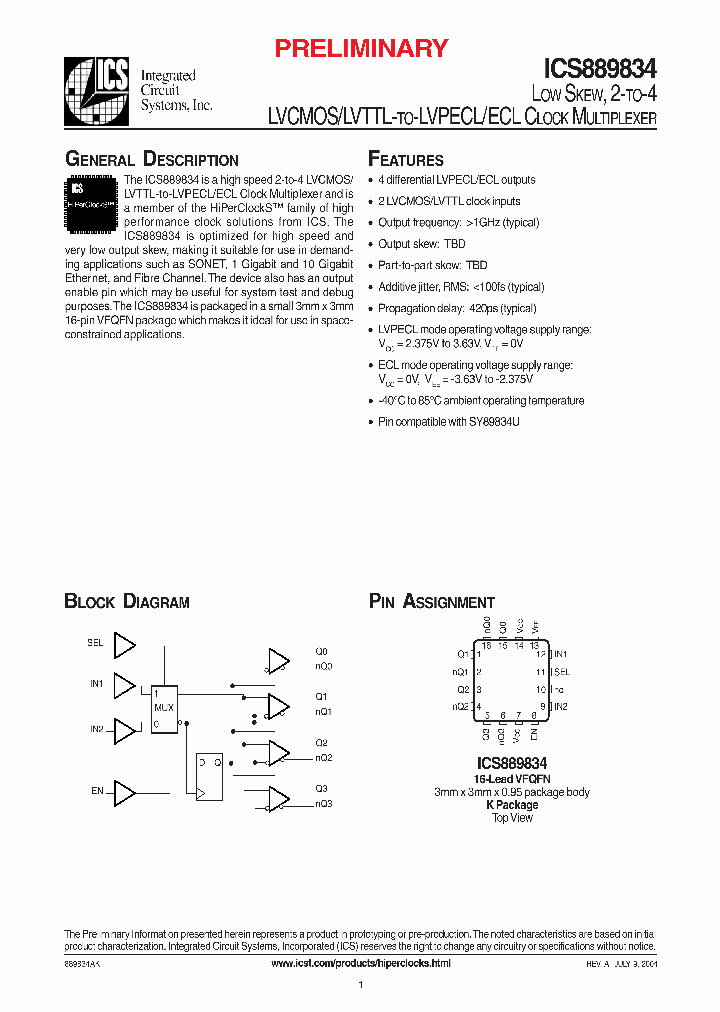 ICS889834_986945.PDF Datasheet