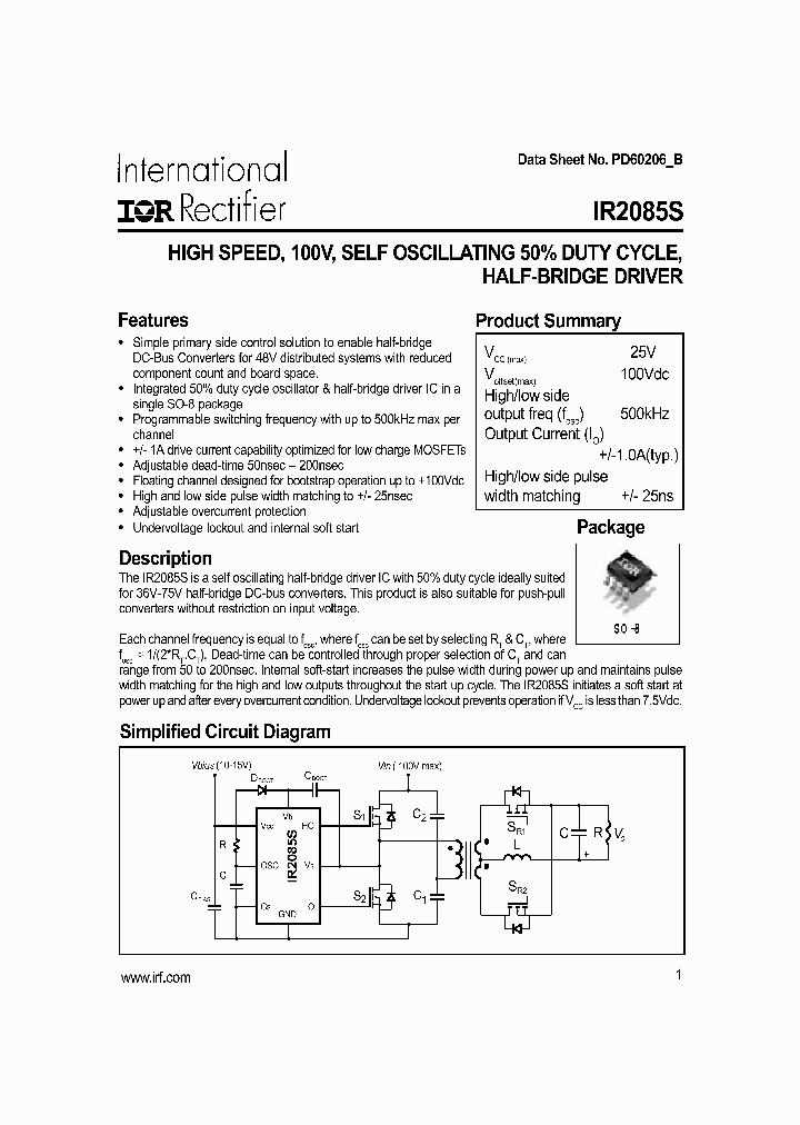 IR2085_987361.PDF Datasheet