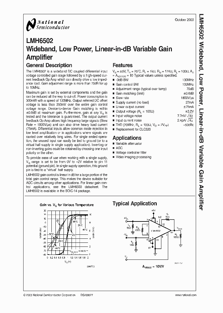 LMH6502_988574.PDF Datasheet