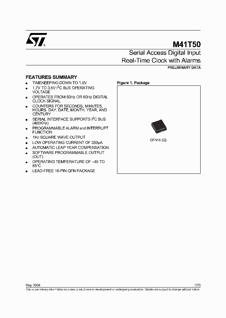 M41T50_989326.PDF Datasheet