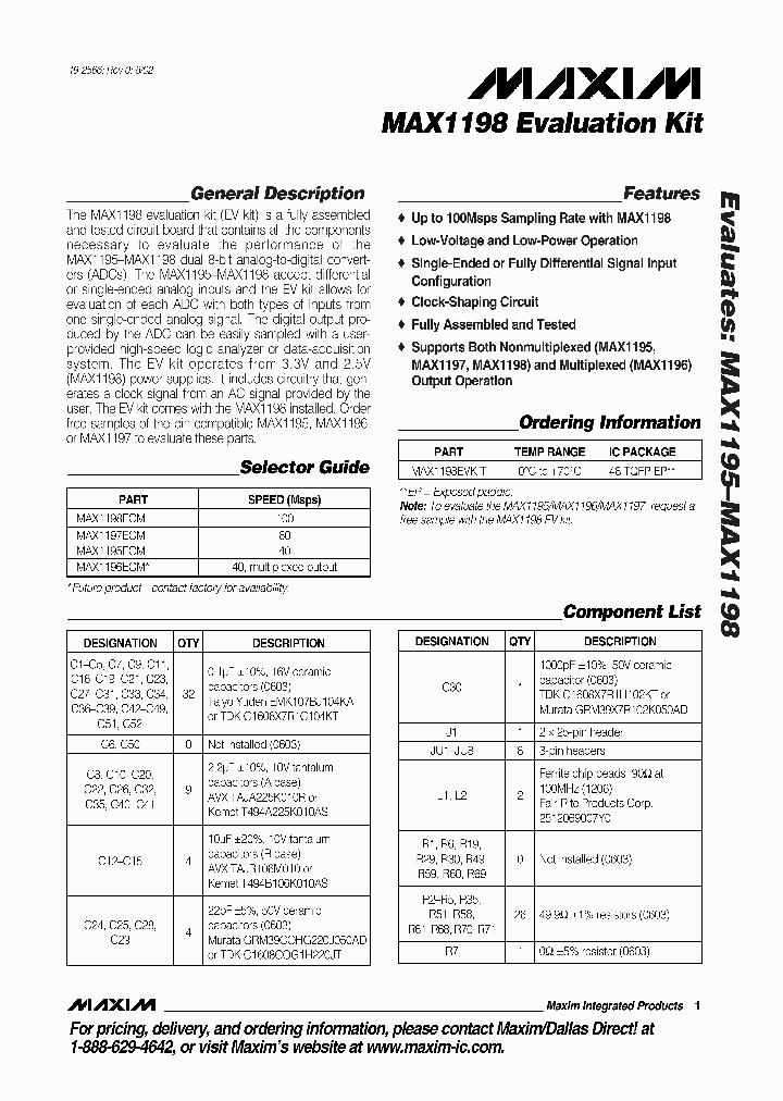 MAX1198EVKIT_990004.PDF Datasheet