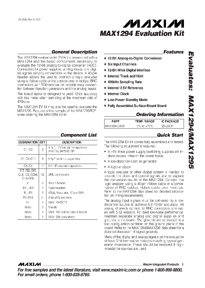 MAX1294EVKIT_990029.PDF Datasheet