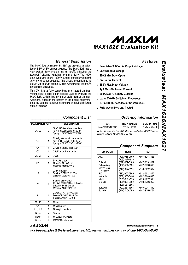 MAX1626EVKIT_990086.PDF Datasheet