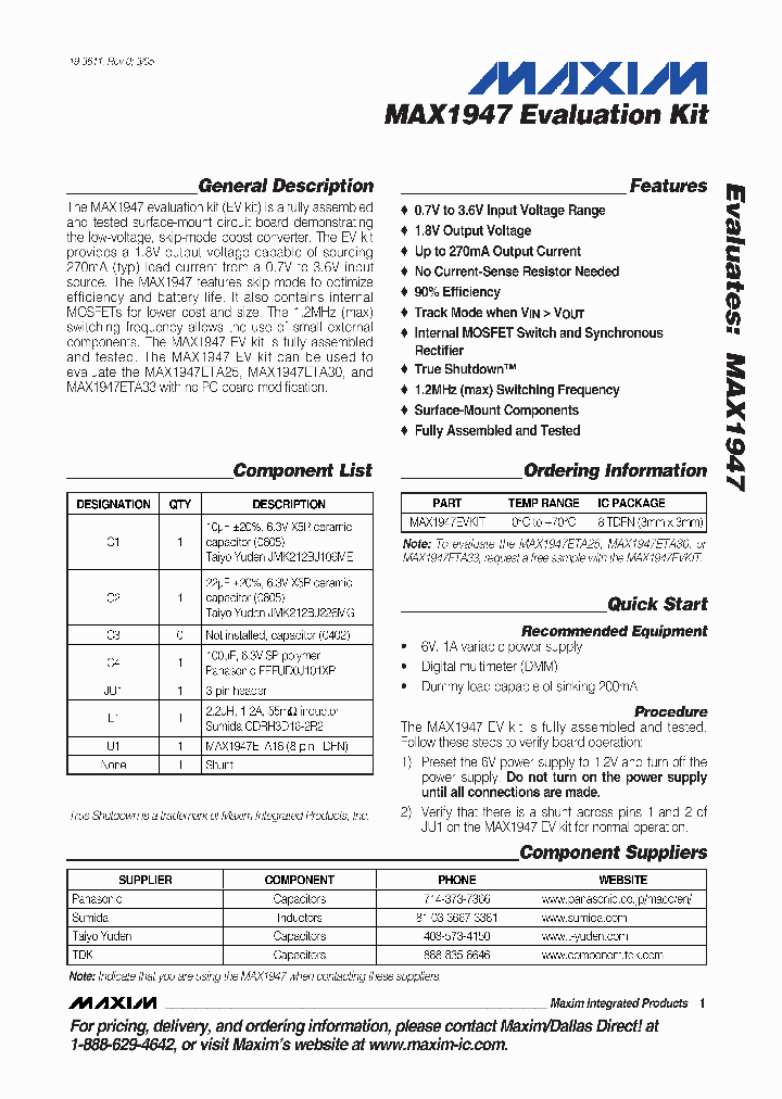 MAX1947EVKIT_990201.PDF Datasheet
