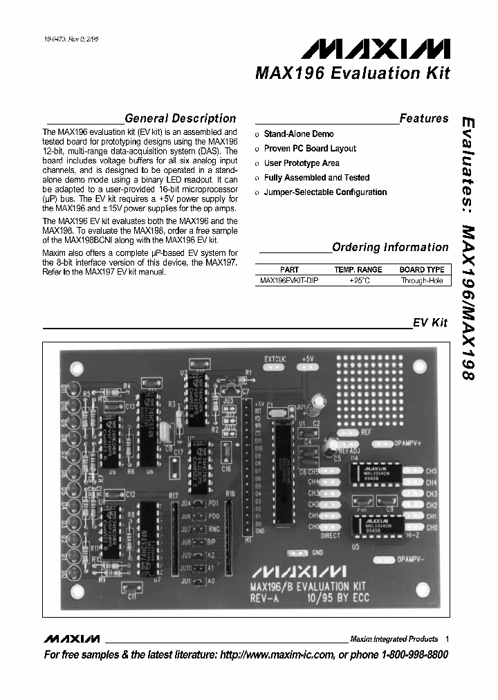 MAX196EVKIT_990214.PDF Datasheet