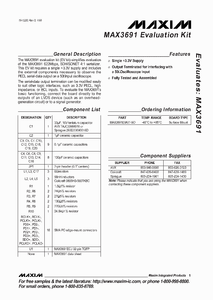 MAX3691EVKIT_990323.PDF Datasheet