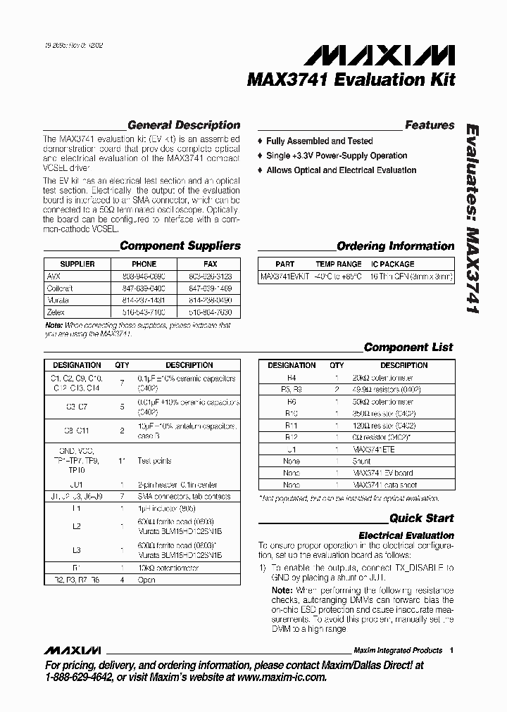 MAX3741EVKIT_990329.PDF Datasheet