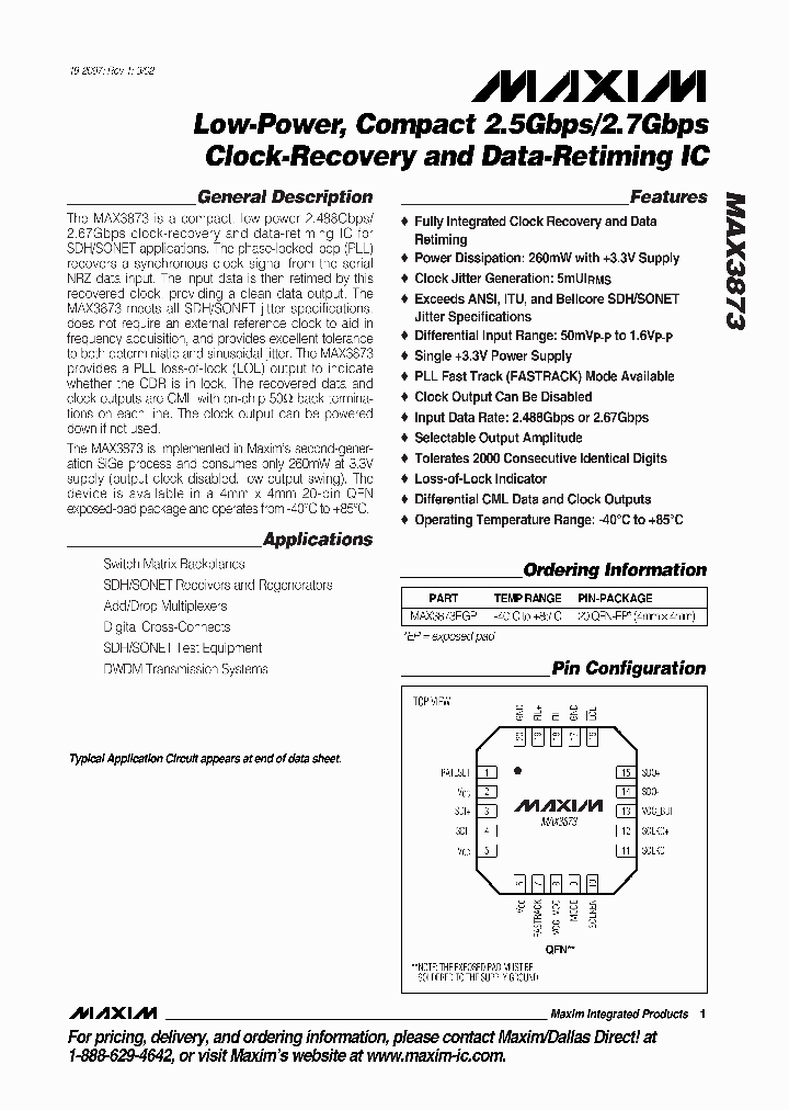 MAX3873_990365.PDF Datasheet