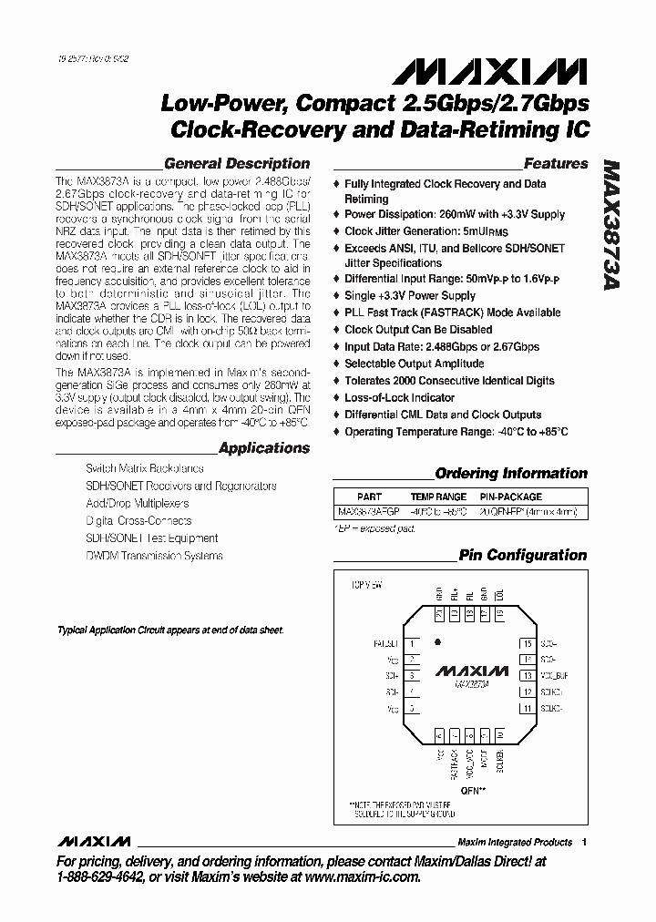 MAX3873A_990366.PDF Datasheet