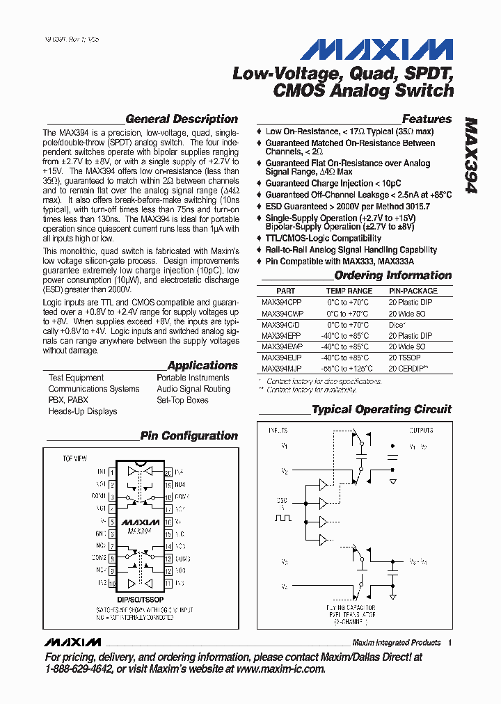 MAX394_990393.PDF Datasheet