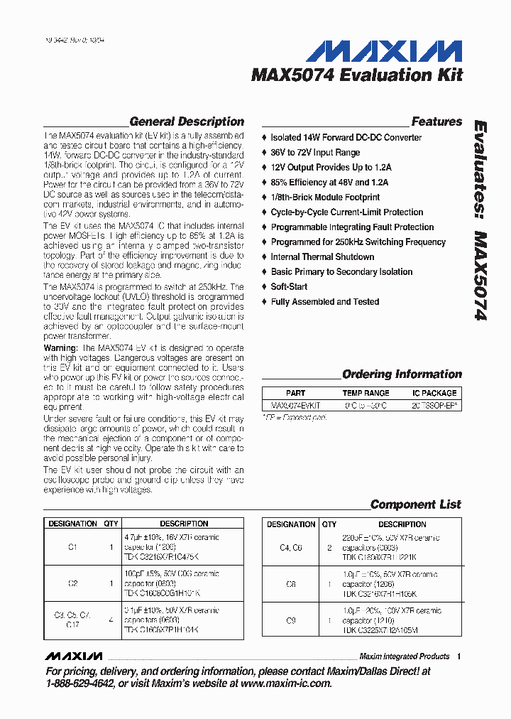 MAX5074EVKIT_990456.PDF Datasheet