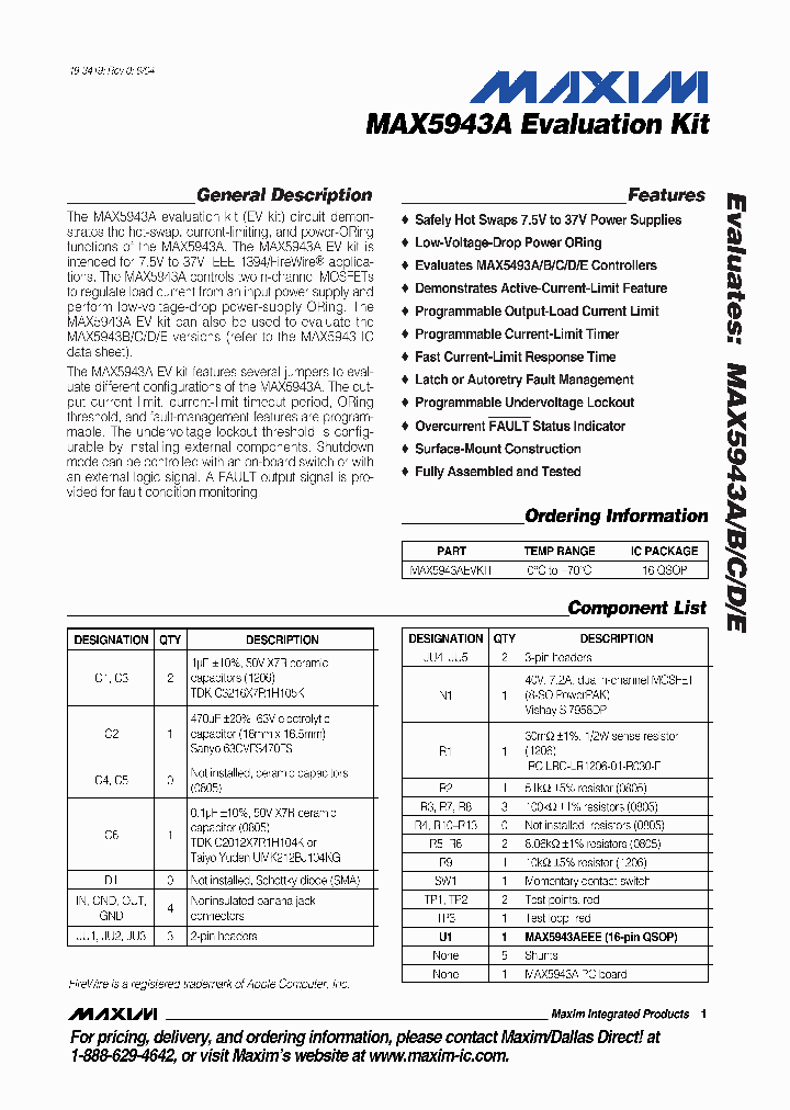 MAX5943AEVKIT_990505.PDF Datasheet