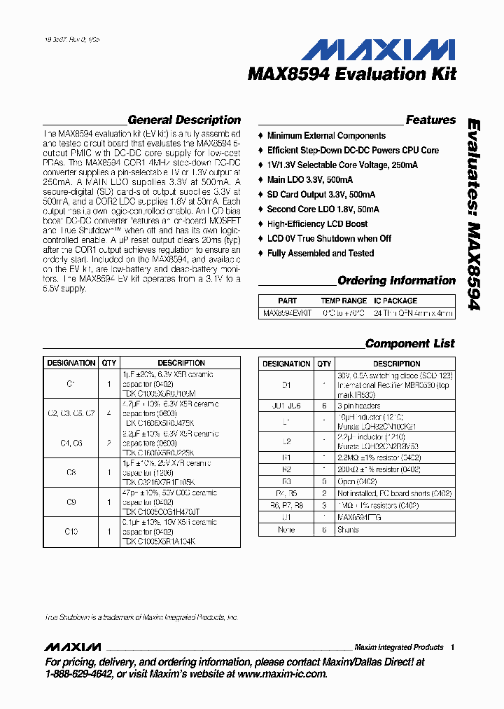 MAX8594EVKIT_990626.PDF Datasheet