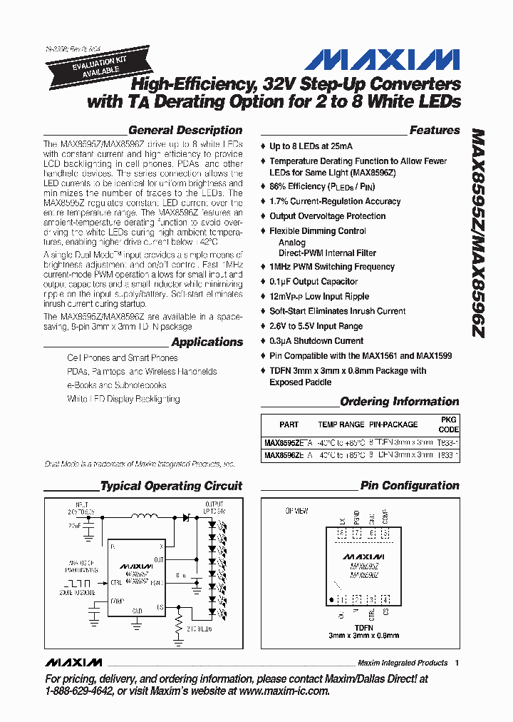 MAX8595Z-MAX8596Z_990628.PDF Datasheet