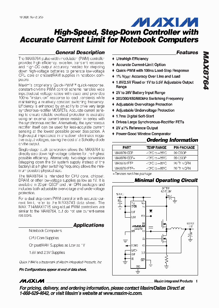 MAX8764_990648.PDF Datasheet