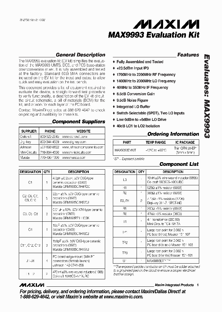 MAX9993EVKIT_990698.PDF Datasheet