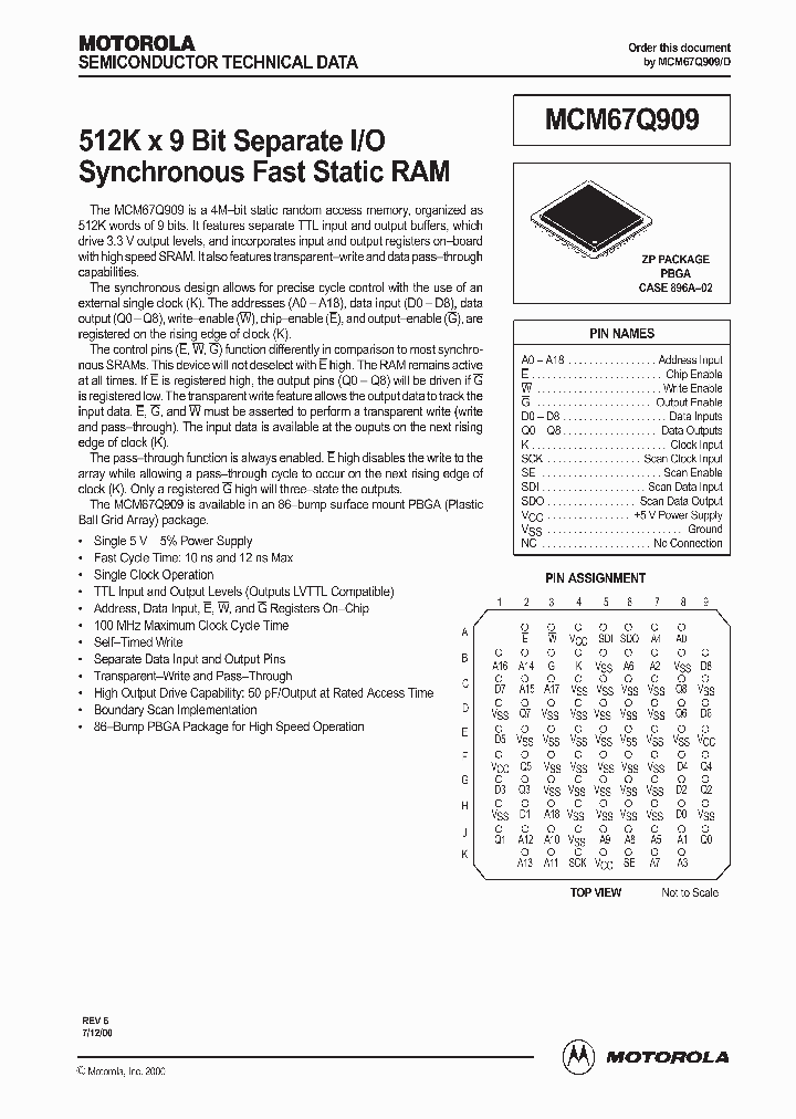 MCM67Q909_991090.PDF Datasheet