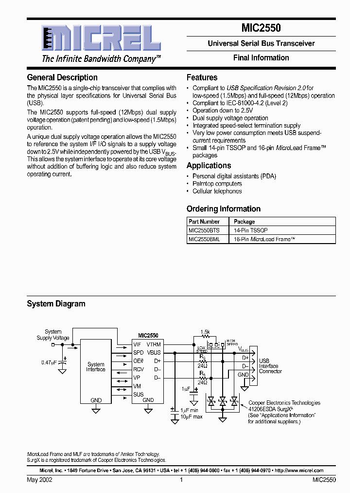 MIC2550BTS_991310.PDF Datasheet