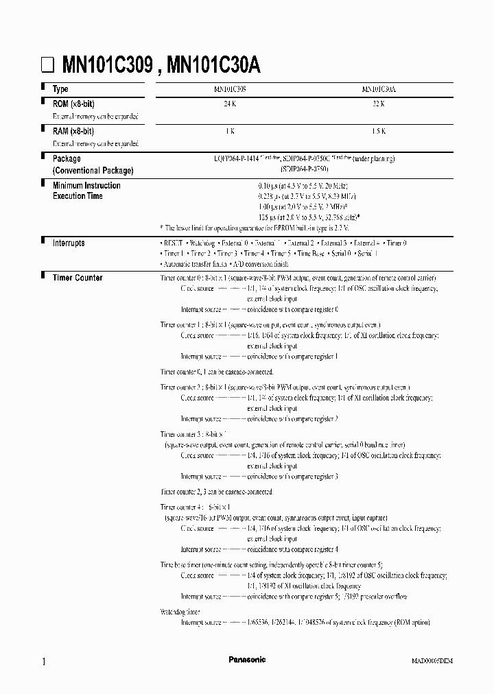 MN101C309_991693.PDF Datasheet