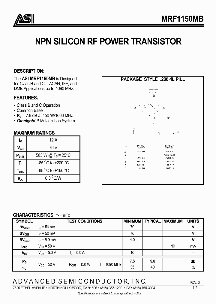 MRF1150MB_991941.PDF Datasheet