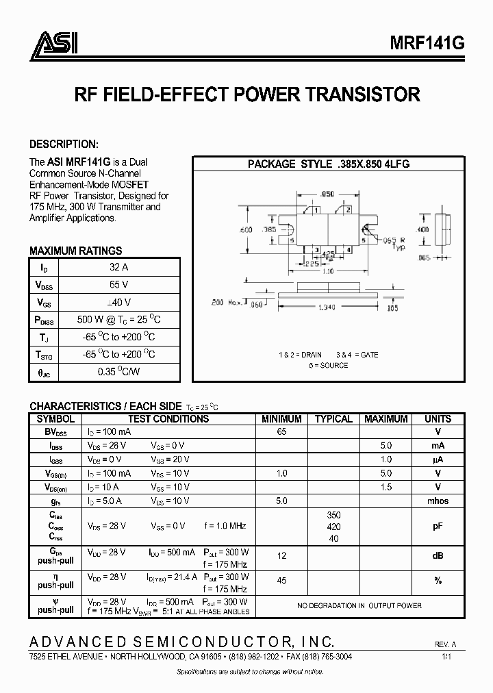 MRF141G_991946.PDF Datasheet