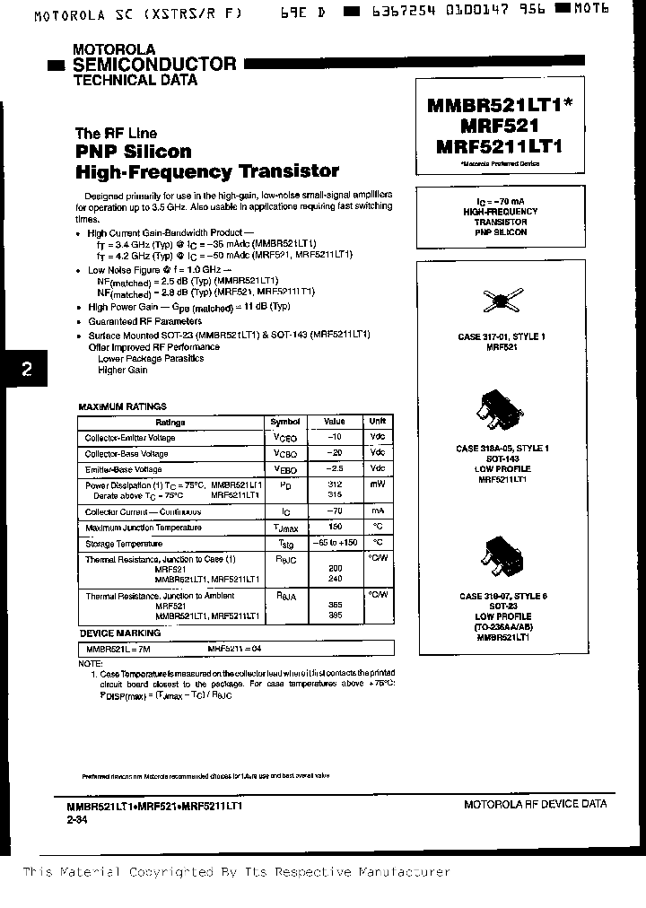 MRF521_991990.PDF Datasheet