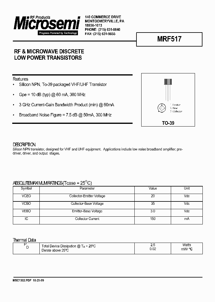 MSC1302_992115.PDF Datasheet