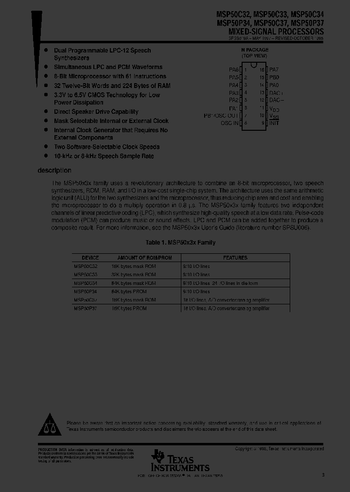 MSP50C34_992611.PDF Datasheet