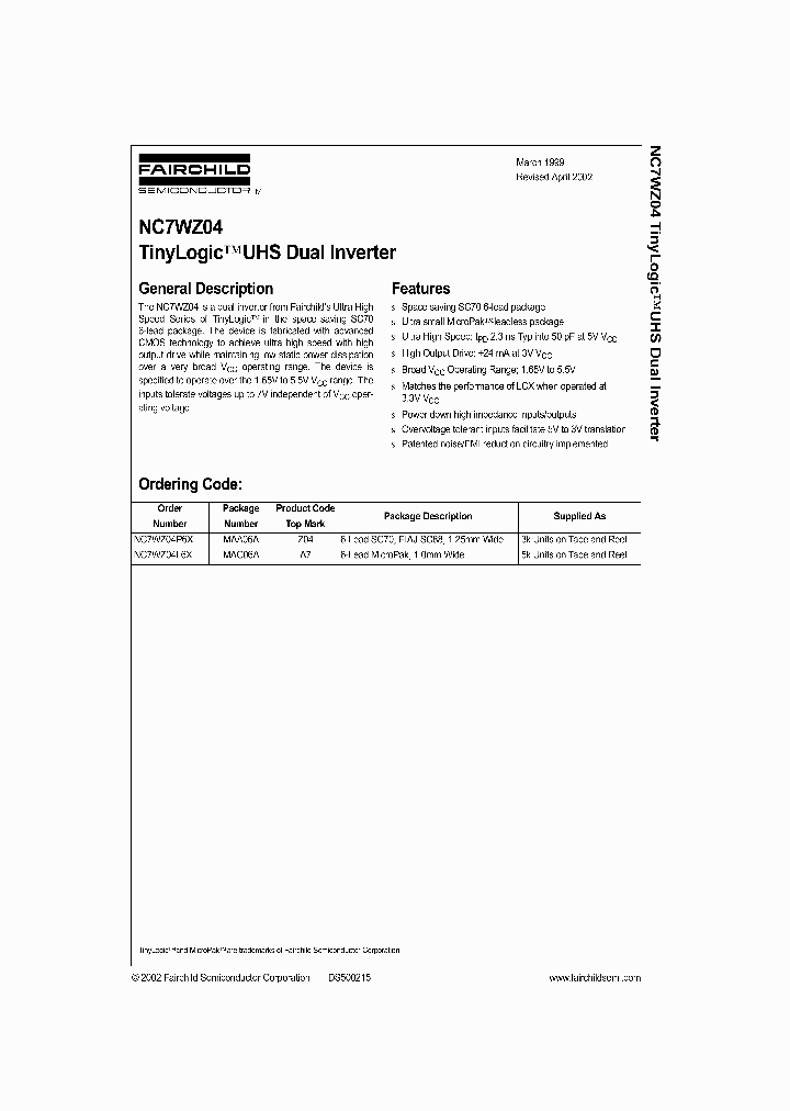 NC7WZ04_992839.PDF Datasheet
