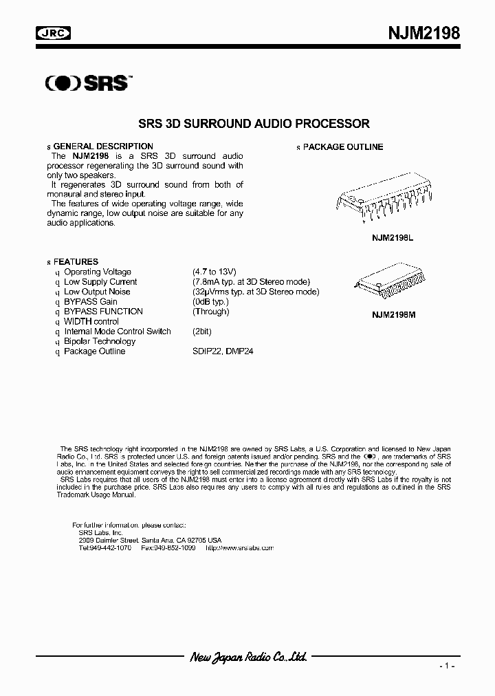 NJM2198_993076.PDF Datasheet
