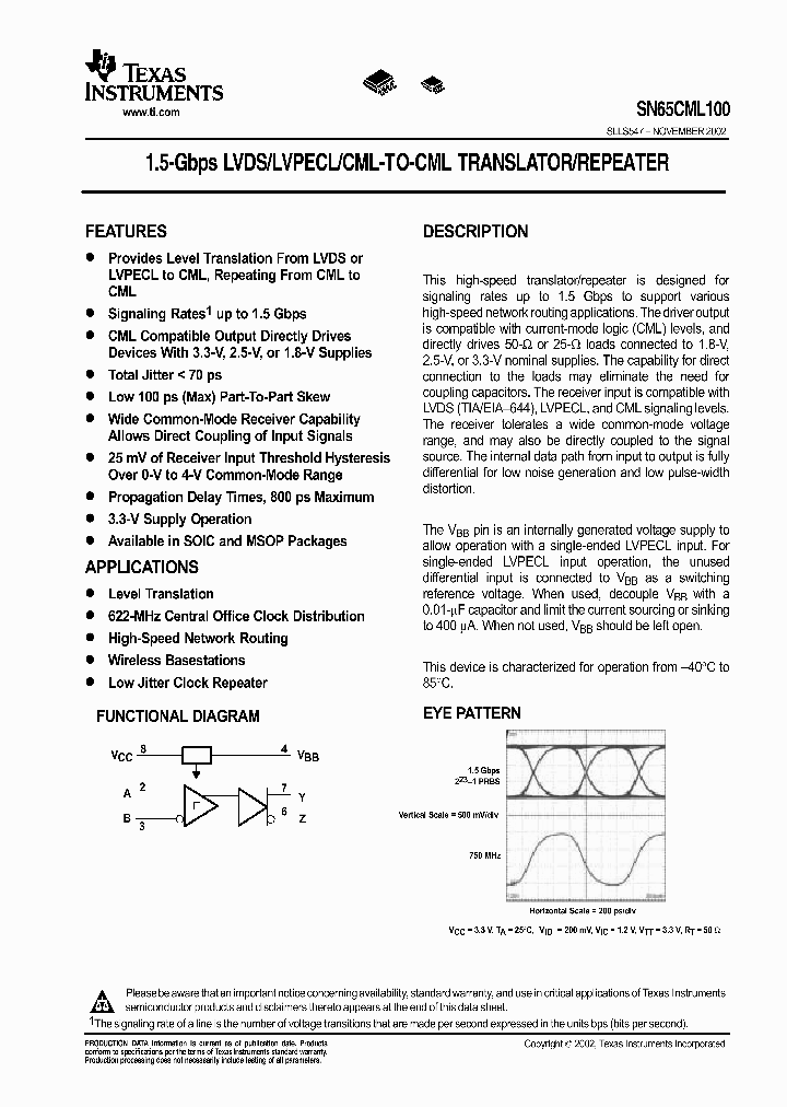 SN65CML100_1003974.PDF Datasheet