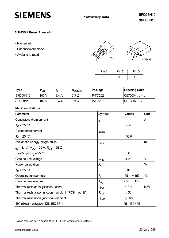 SPD08N10_1004212.PDF Datasheet