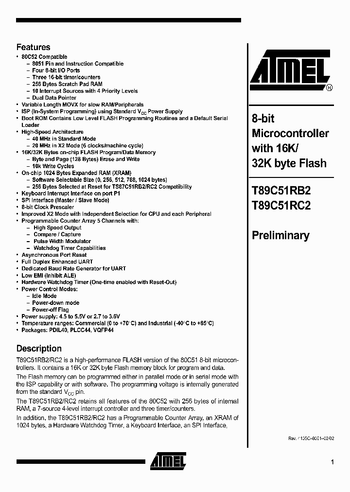 T89C51RC2_1004739.PDF Datasheet