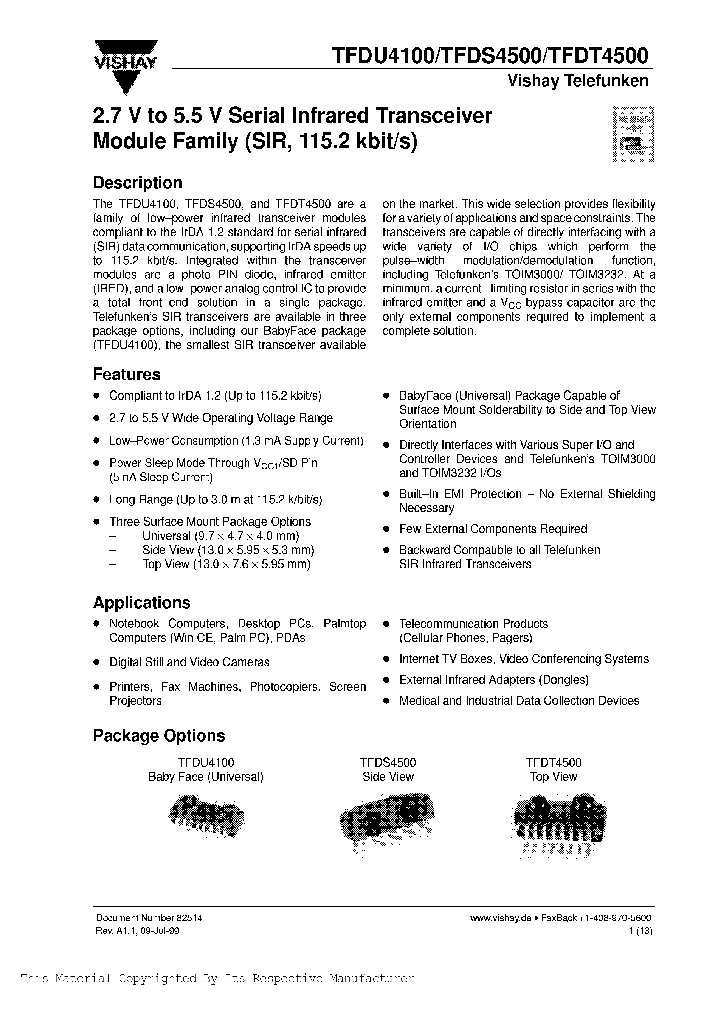 TFDU4100TT3_1005402.PDF Datasheet